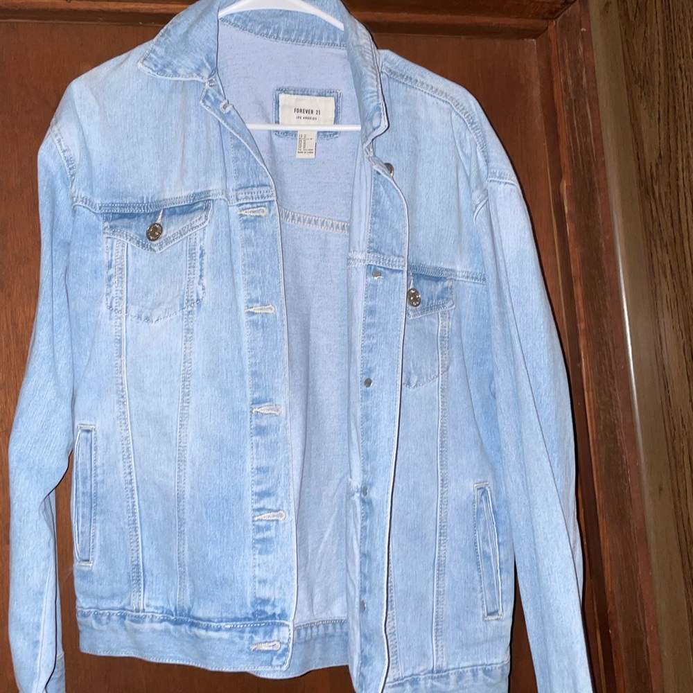 Medium, light washed denim Jacket from Forever 21.